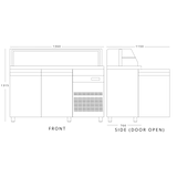 Two Door Saladette With Display Case